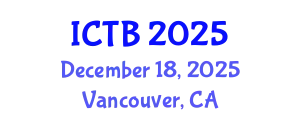 International Conference on Taxonomy and Biodiversity (ICTB) December 18, 2025 - Vancouver, Canada