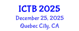 International Conference on Taxonomy and Biodiversity (ICTB) December 25, 2025 - Quebec City, Canada