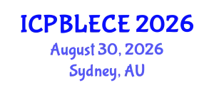 International Conference on Play-Based Learning and Early Childhood Education (ICPBLECE) August 30, 2026 - Sydney, Australia
