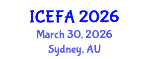 International Conference on Economics, Finance and Accounting (ICEFA) March 30, 2026 - Sydney, Australia