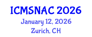 International Conference on Materials Science, Nanoscience and Applied Chemistry (ICMSNAC) January 12, 2026 - Zurich, Switzerland