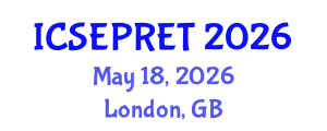 International Conference on Sustainable Energy Production and Renewable Energy Technologies (ICSEPRET) May 18, 2026 - London, United Kingdom