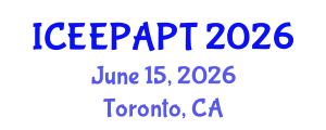 International Conference on Environmental Electrochemistry, Pollutant Analyses and Pollutant Treatment (ICEEPAPT) June 15, 2026 - Toronto, Canada
