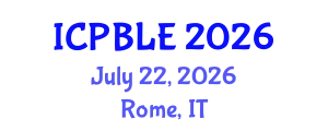 International Conference on Problem-Based Learning and Education (ICPBLE) July 22, 2026 - Rome, Italy
