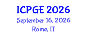 International Conference on Petroleum Geochemistry and Exploration (ICPGE) September 16, 2026 - Rome, Italy