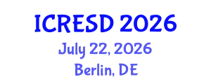 International Conference on Renewable Energy for Sustainable Development (ICRESD) July 22, 2026 - Berlin, Germany
