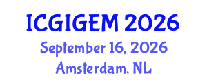 International Conference on Groundwater Investigations, Groundwater Exploitation and Management (ICGIGEM) September 16, 2026 - Amsterdam, Netherlands