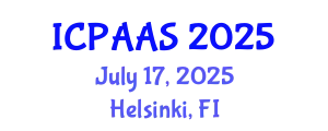 International Conference on Political and Administrative Sciences (ICPAAS) July 17, 2025 - Helsinki, Finland