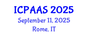 International Conference on Political and Administrative Sciences (ICPAAS) September 11, 2025 - Rome, Italy