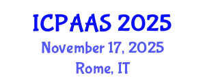 International Conference on Political and Administrative Sciences (ICPAAS) November 17, 2025 - Rome, Italy