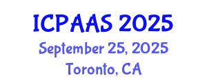 International Conference on Political and Administrative Sciences (ICPAAS) September 25, 2025 - Toronto, Canada