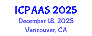 International Conference on Political and Administrative Sciences (ICPAAS) December 18, 2025 - Vancouver, Canada
