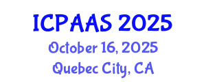 International Conference on Political and Administrative Sciences (ICPAAS) October 16, 2025 - Quebec City, Canada