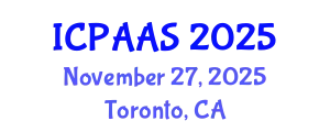International Conference on Political and Administrative Sciences (ICPAAS) November 27, 2025 - Toronto, Canada