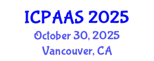 International Conference on Political and Administrative Sciences (ICPAAS) October 30, 2025 - Vancouver, Canada
