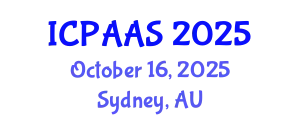 International Conference on Political and Administrative Sciences (ICPAAS) October 16, 2025 - Sydney, Australia