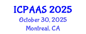 International Conference on Political and Administrative Sciences (ICPAAS) October 30, 2025 - Montreal, Canada