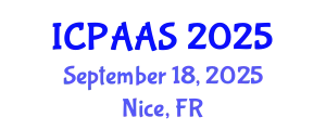 International Conference on Political and Administrative Sciences (ICPAAS) September 18, 2025 - Nice, France