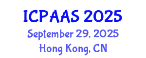 International Conference on Political and Administrative Sciences (ICPAAS) September 29, 2025 - Hong Kong, China