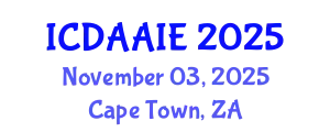 International Conference on Data and Artifical Intelligence Engineering (ICDAAIE) November 03, 2025 - Cape Town, South Africa