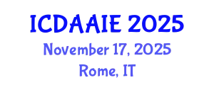 International Conference on Data and Artifical Intelligence Engineering (ICDAAIE) November 17, 2025 - Rome, Italy