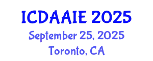 International Conference on Data and Artifical Intelligence Engineering (ICDAAIE) September 25, 2025 - Toronto, Canada