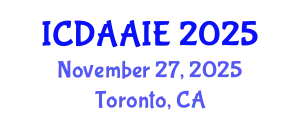 International Conference on Data and Artifical Intelligence Engineering (ICDAAIE) November 27, 2025 - Toronto, Canada