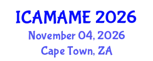 International Conference on Aerospace, Mechanical, Automotive and Materials Engineering (ICAMAME) November 04, 2026 - Cape Town, South Africa