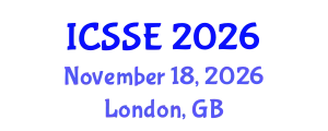 International Conference on Software Science and Engineering (ICSSE) November 18, 2026 - London, United Kingdom