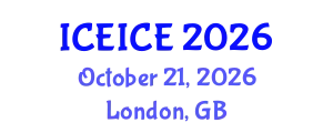 International Conference on Electronics, Information and Communication Engineering (ICEICE) October 21, 2026 - London, United Kingdom