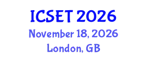 International Conference on Software Engineering and Technology (ICSET) November 18, 2026 - London, United Kingdom
