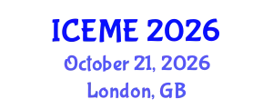 International Conference on Electrical and Mechatronics Engineering (ICEME) October 21, 2026 - London, United Kingdom