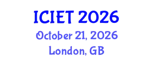 International Conference on Innovation and Educational Transformation (ICIET) October 21, 2026 - London, United Kingdom