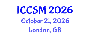 International Conference on Computer Science and Mathematics (ICCSM) October 21, 2026 - London, United Kingdom