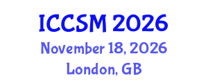 International Conference on Computer Science and Mathematics (ICCSM) November 18, 2026 - London, United Kingdom