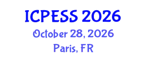 International Conference on Physical Education and Sport Science (ICPESS) October 28, 2026 - Paris, France