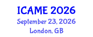 International Conference on Aeronautical and Mechanical Engineering (ICAME) September 23, 2026 - London, United Kingdom