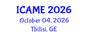 International Conference on Aeronautical and Mechanical Engineering (ICAME) October 04, 2026 - Tbilisi, Georgia