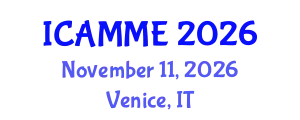 International Conference on Applied Mechanics and Materials Engineering (ICAMME) November 11, 2026 - Venice, Italy