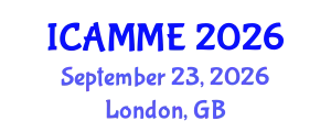 International Conference on Applied Mechanics and Materials Engineering (ICAMME) September 23, 2026 - London, United Kingdom