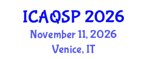 International Conference on Applied Quantum and Statistical Physics (ICAQSP) November 11, 2026 - Venice, Italy