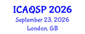 International Conference on Applied Quantum and Statistical Physics (ICAQSP) September 23, 2026 - London, United Kingdom