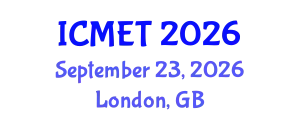 International Conference on Materials Engineering and Technology (ICMET) September 23, 2026 - London, United Kingdom