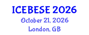 International Conference on Environmental, Biological, Ecological Sciences and Engineering (ICEBESE) October 21, 2026 - London, United Kingdom