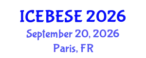 International Conference on Environmental, Biological, Ecological Sciences and Engineering (ICEBESE) September 20, 2026 - Paris, France