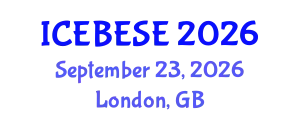 International Conference on Environmental, Biological, Ecological Sciences and Engineering (ICEBESE) September 23, 2026 - London, United Kingdom