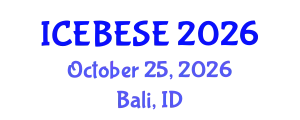 International Conference on Environmental, Biological, Ecological Sciences and Engineering (ICEBESE) October 25, 2026 - Bali, Indonesia