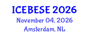International Conference on Environmental, Biological, Ecological Sciences and Engineering (ICEBESE) November 04, 2026 - Amsterdam, Netherlands