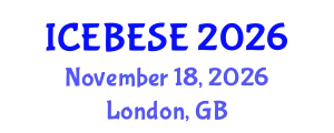 International Conference on Environmental, Biological, Ecological Sciences and Engineering (ICEBESE) November 18, 2026 - London, United Kingdom