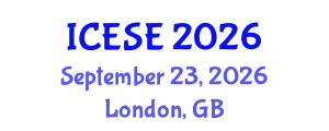 International Conference on Earthquake and Structural Engineering (ICESE) September 23, 2026 - London, United Kingdom